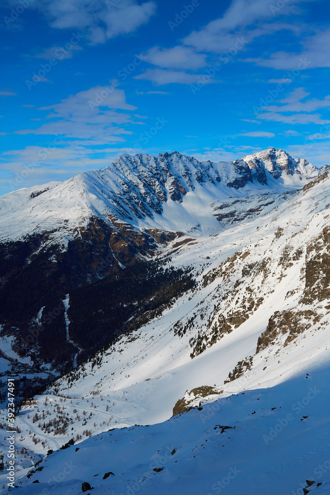 winter mountain landscape, Sulden Italy winter mountain landscape, Sulden Italy