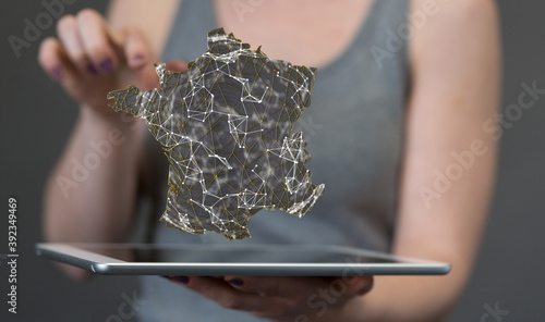 3d Digital France map count...