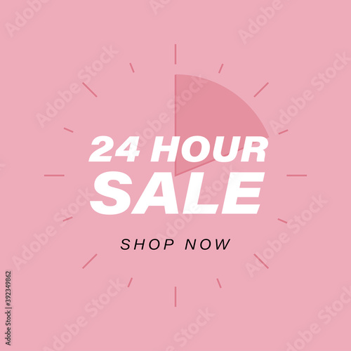 24 Hour Sale banner vector illustration