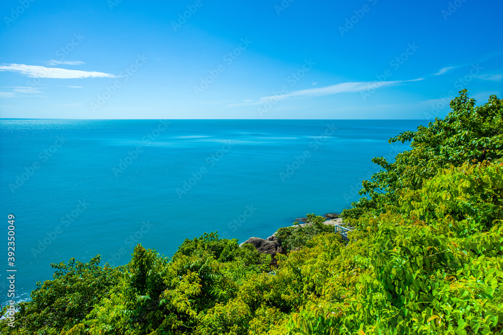 Beautiful tropical landscape of the green coast of Koh Samui Beautiful tropical landscape of the green coast of Koh Samui