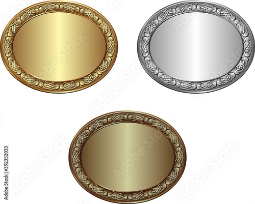 golden, silver and bronze medal