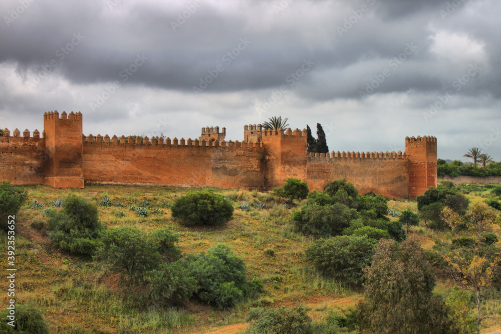 Surrounding walls of Necropolis of Cellah. Rabat, Morocco