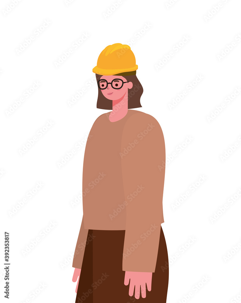 woman with brown hair and safety helmet woman with brown hair and safety helmet
