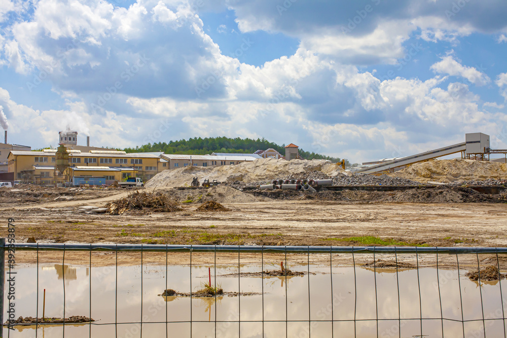 Fototapeta premium Construction site of a modern production