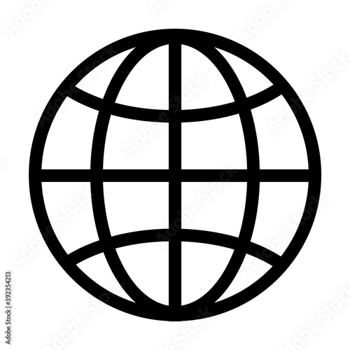 シンプルな地球のアイコン/白黒