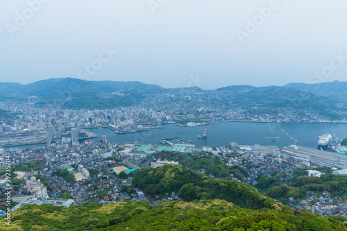 日本　長崎県長崎市、稲佐山山頂展望台からの景色