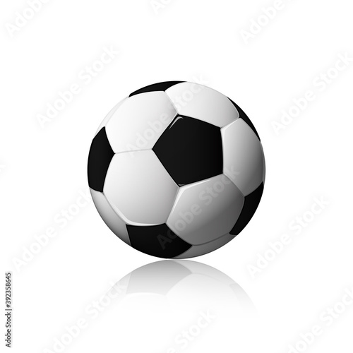 Football Isolated on white background   soccer ball reflection   sport game vector illustration