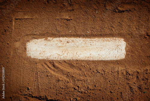 Baseball pitcher's mound on dirt ball field