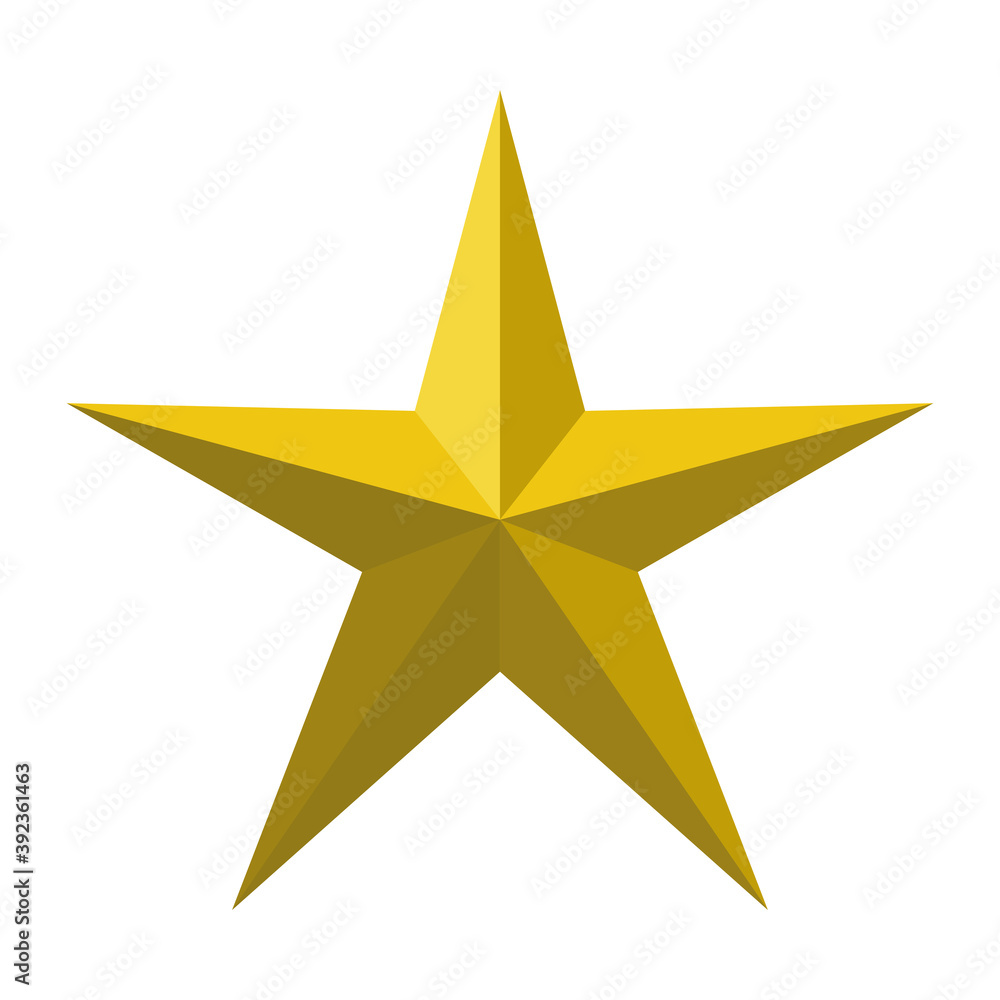 Obraz premium star with yellow color and five points