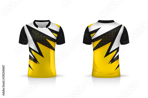 Specification Soccer Sport mockup , Esports Gaming T Shirt Jersey template. mock up uniform . Vector Illustration design