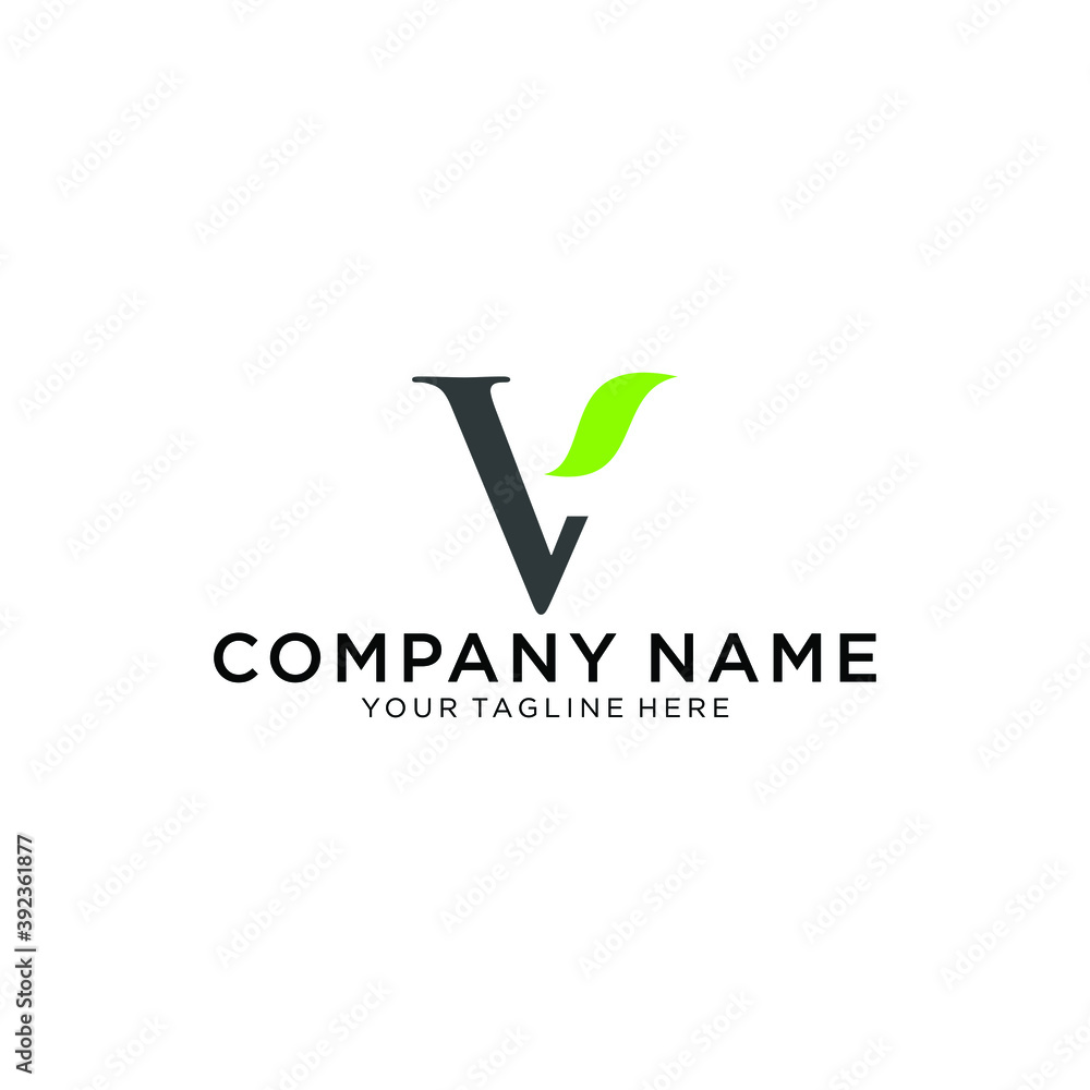 letter V nature leaf logo design template - vector letter V nature leaf logo design template - vector