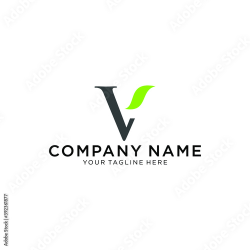 Free Download letter V nature leaf logo design template - vector - GFXLoad