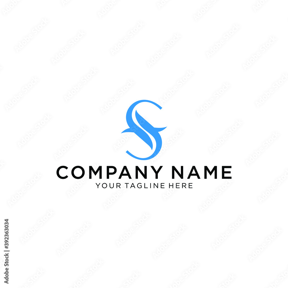Creative abstract logo sign letter S and shark fin silhouette typography for company. Creative abstract logo sign letter S and shark fin silhouette typography for company.