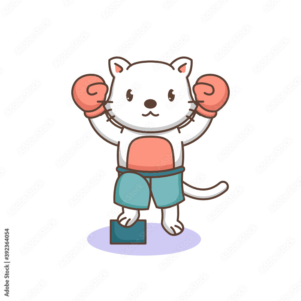 Cute cat in boxing costume Cute cat in boxing costume