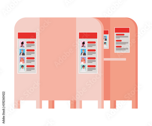 voting booth with votacion card, four picture and information