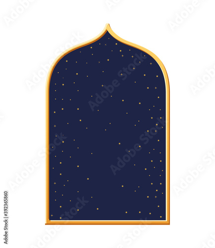arabian window with a nigth sky