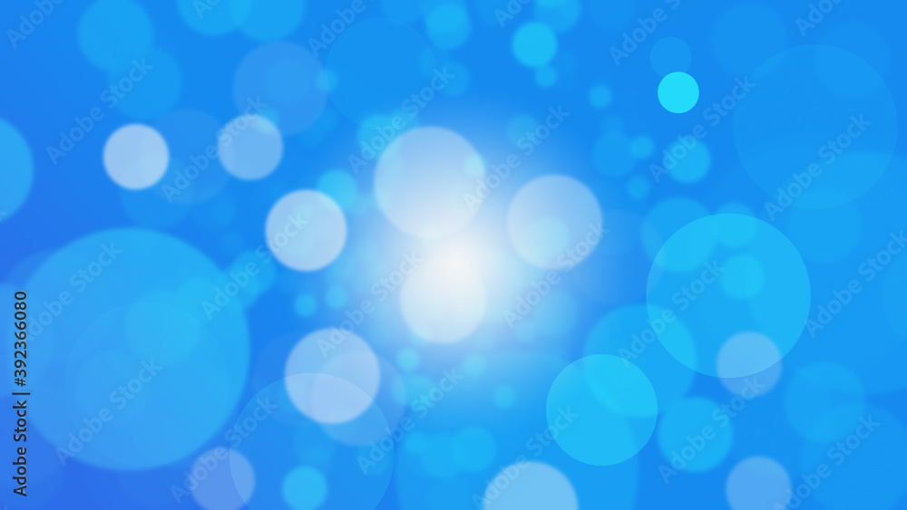 Fototapeta premium Abstract blue bokeh sea and sky cooling light beautiful design background.