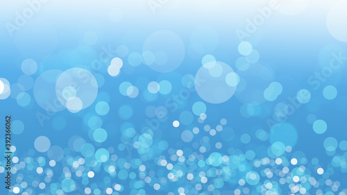 Abstract blue bokeh sea and sky cooling light beautiful design background.