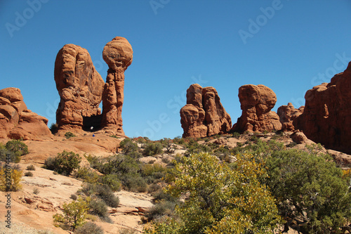 Tall hoodoos in Zion National Park.