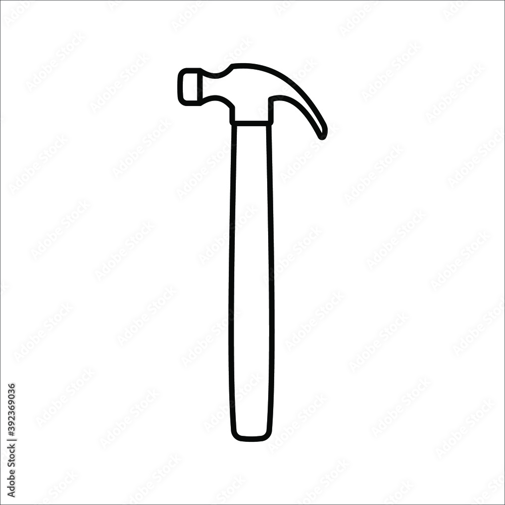 Hammer icon. Service tool icon. editable icons and colors. Vector illustration Hammer icon. Service tool icon. editable icons and colors. Vector illustration