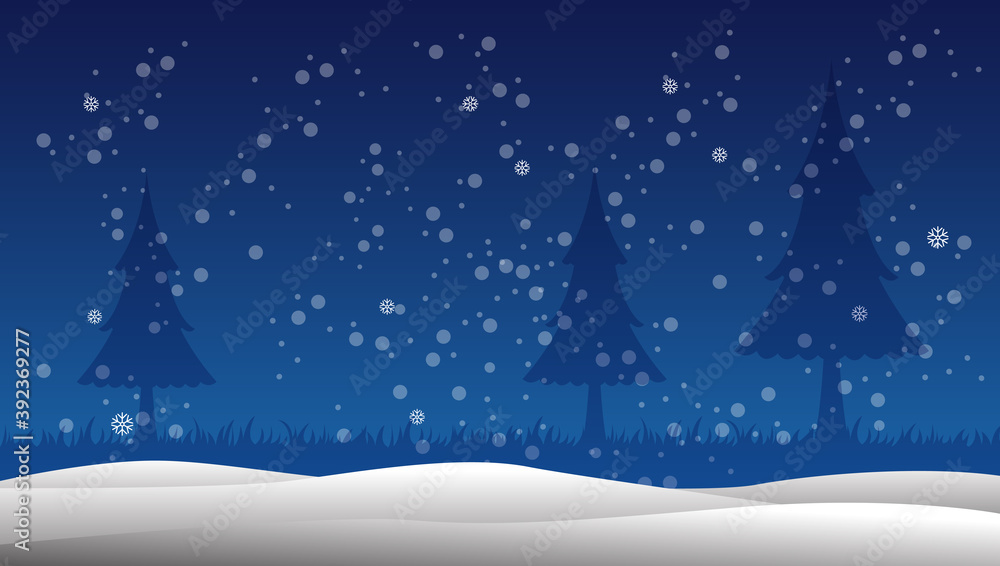 winter background with snow , merry christmas