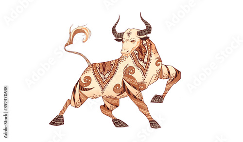 The 2021 zodiac, the image design of the cow.
