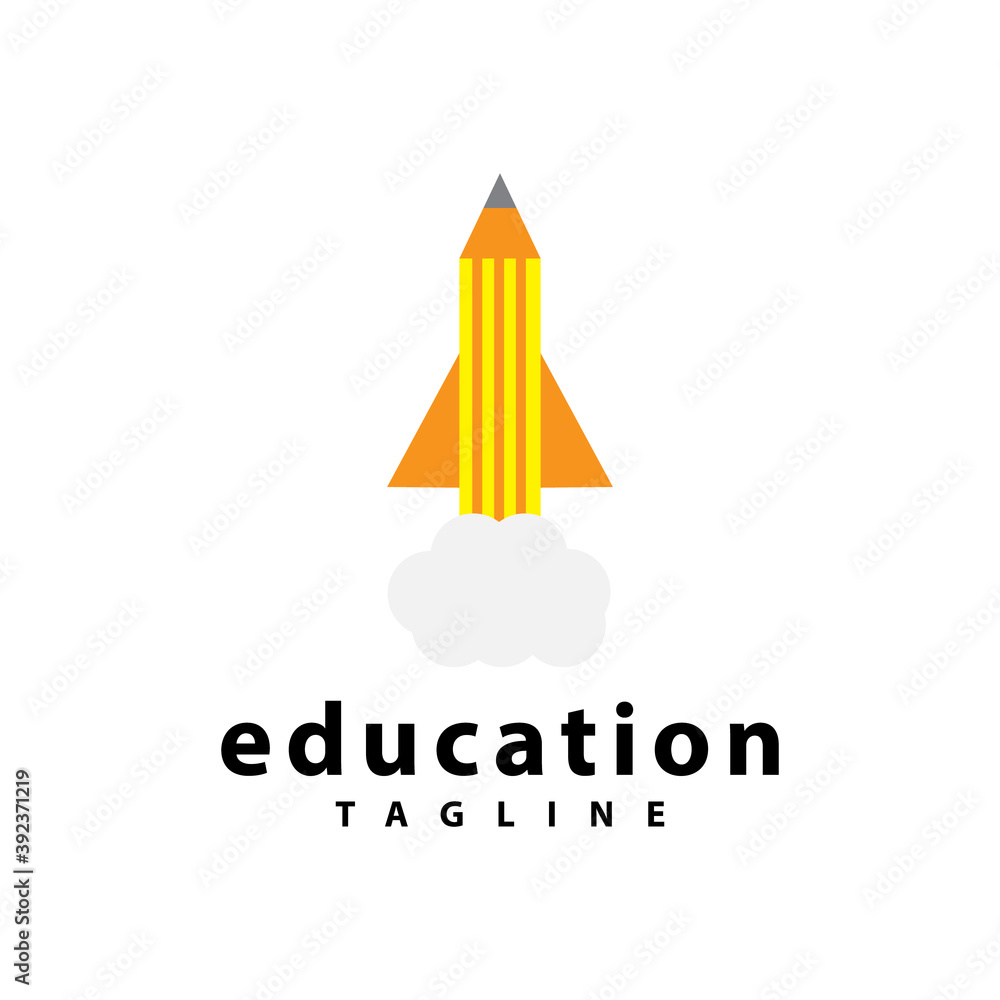 logo icon jet pencil learning success concept. vector