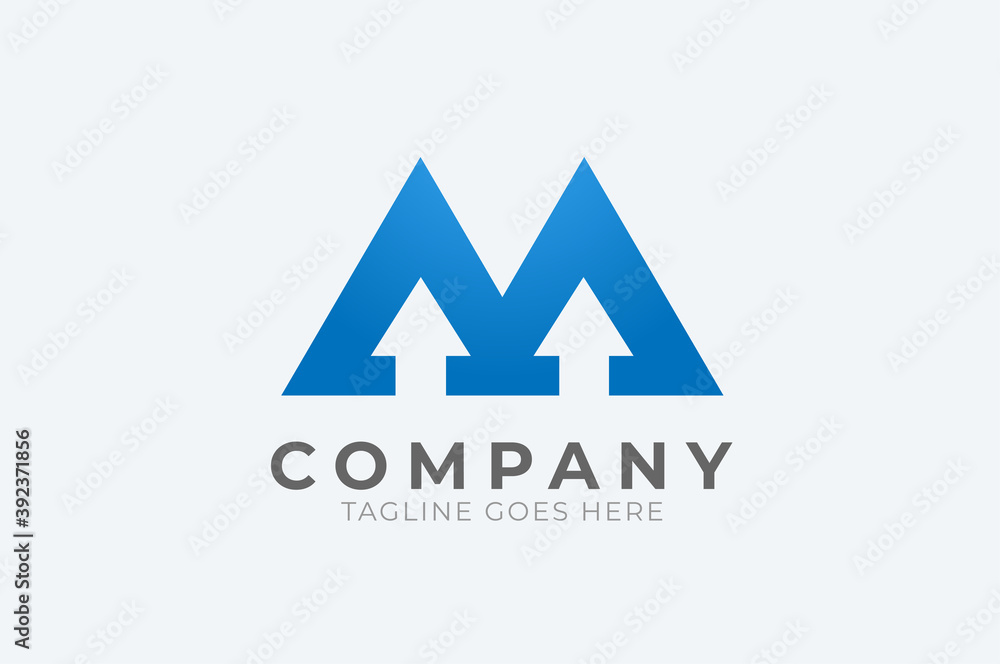 Initial M Logo, letter M with with arrow inside, Usable for Business and logistic Logos, Flat Vector Logo Design Template, vector illustration Initial M Logo, letter M with with arrow inside, Usable for Business and logistic Logos, Flat Vector Logo Design Template, vector illustration