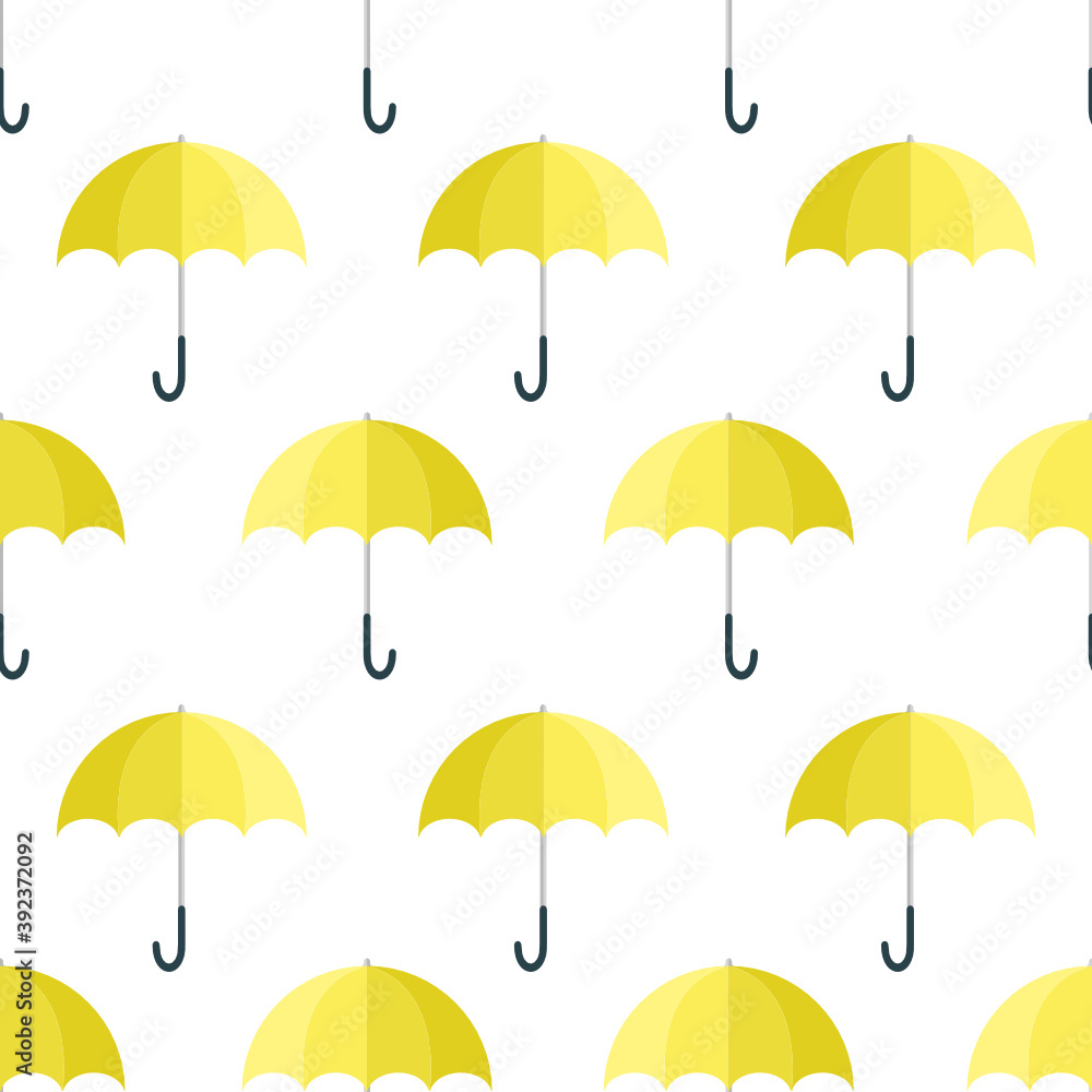 Yellow Umbrella seamless pattern on white background. Yellow Umbrella seamless pattern on white background.