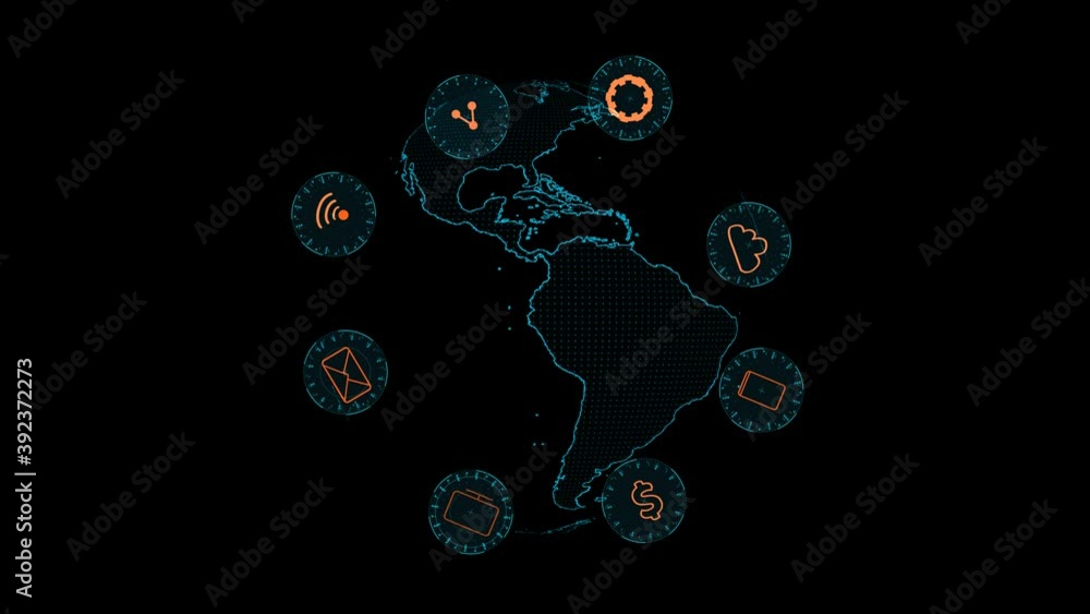 futuristic technology digital holographic and social media network rotate for business around the world futuristic technology digital holographic and social media network rotate for business around the world
