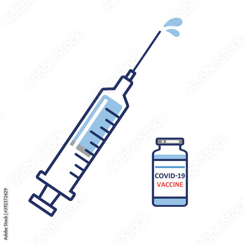 Vaccine and syringe illustration