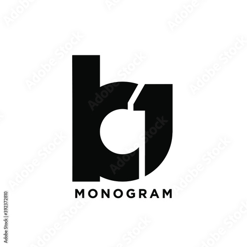 ONE b b1 1b 1 initial letter logo vector icon design isolated background