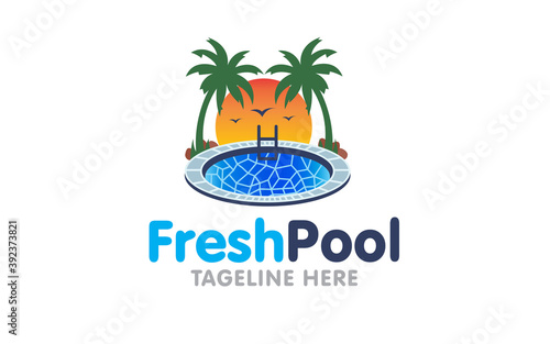 Creative innovation graphic vector for swimming pool Concept Logo Design