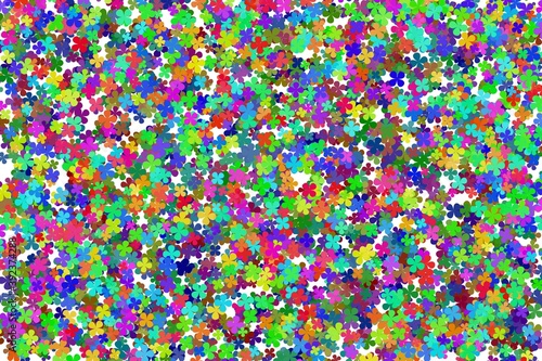 colorful clover-shaped floral pattern background illustration