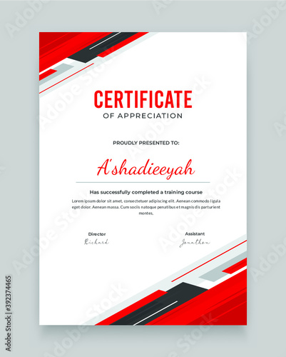Geometric corporate vertical certificate design template