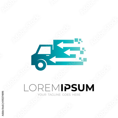 delivery truck logo quickly and safely, package delivery logo quickly, 
symbol of order delivery truck service