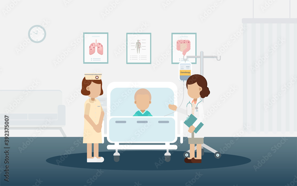 Chemotherapy room with patient Chemotherapy room with patient