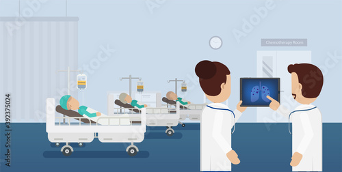 Chemotherapy room with patients