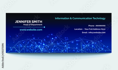 unique and modern technology based email signature design vector