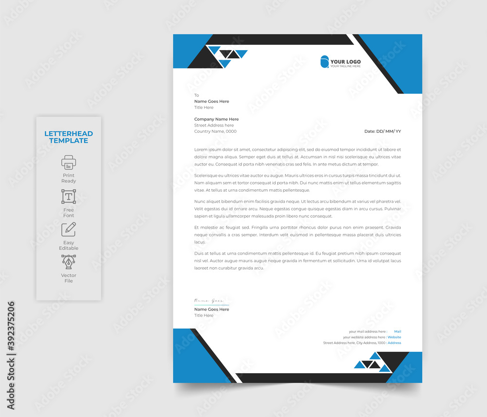 Abstract letterhead design modern business letterhead design Abstract letterhead design modern business letterhead design