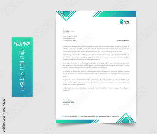 Abstract letterhead design modern business letterhead design