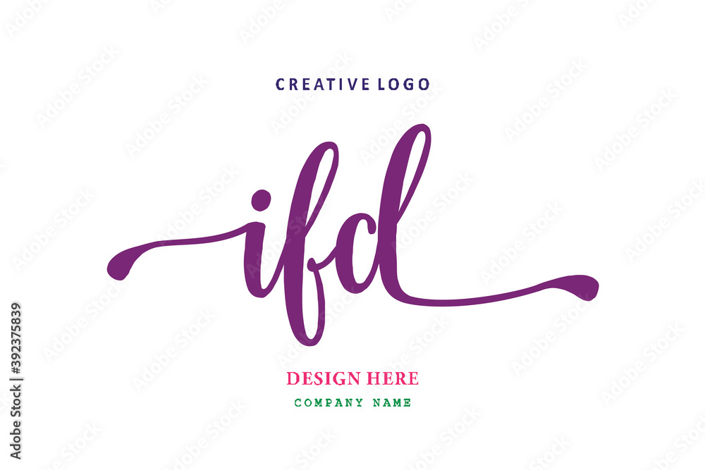 Obraz premium IFD lettering logo is simple, easy to understand and authoritative
