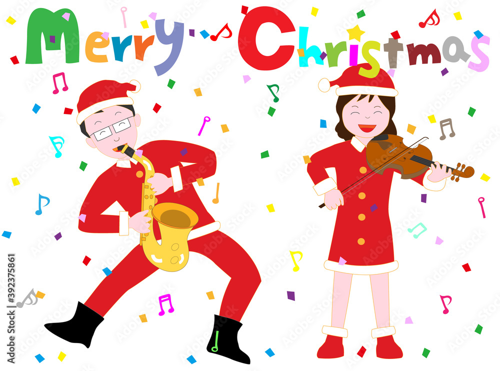 クリスマスの日に音楽を楽しんでいるカップル。 クリスマスの日に音楽を楽しんでいるカップル。
