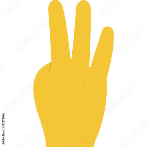 
Hand sign three finger upward meaning Three
