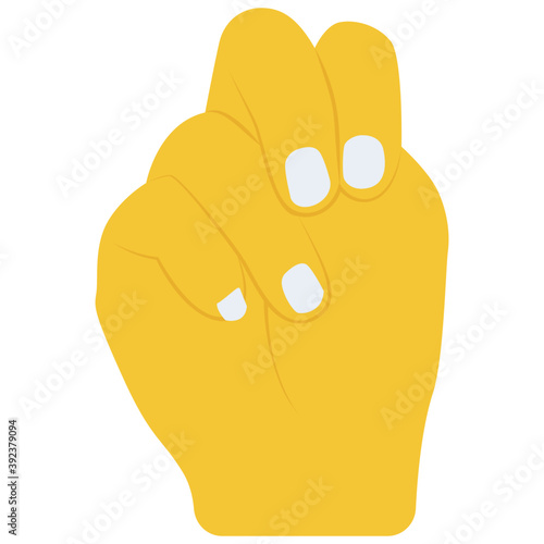 
Hand making fig gesture of contempt
