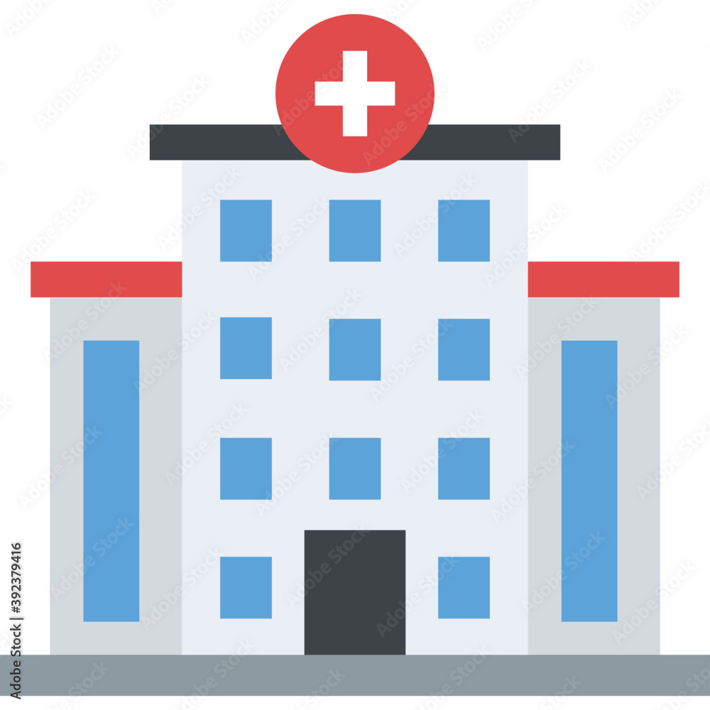 Obraz premium A healthcare facility building with a cross sign symbolic of a hospital 