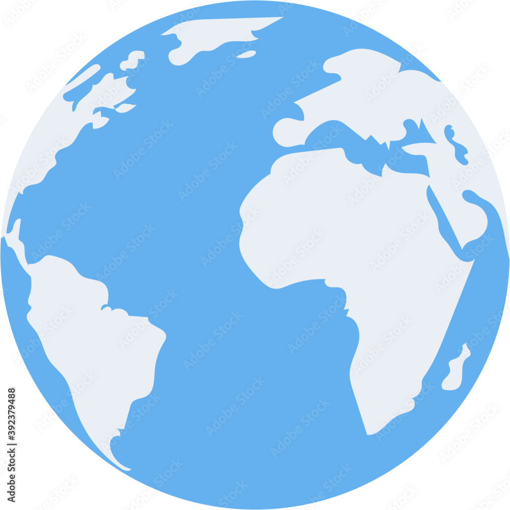 
Spherical globe with blue and white patterns representing planet earth
