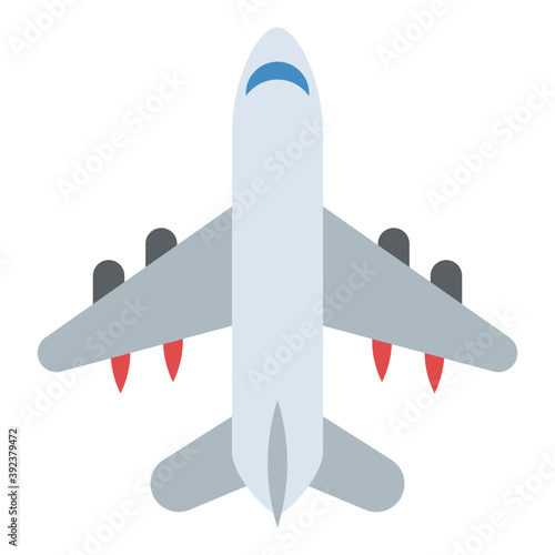 
A flying aeroplane, airbus flat icon
