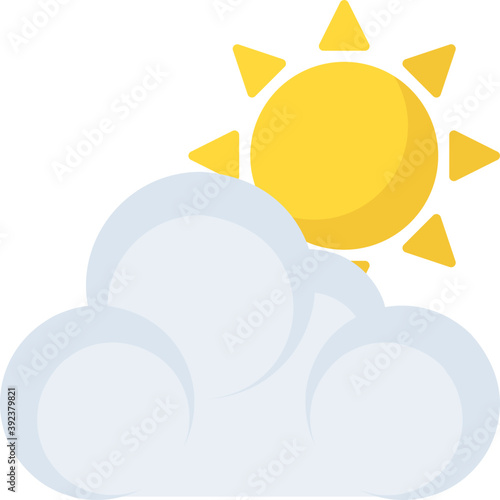 
A pleasant weather, sunny cloudy flat icon
