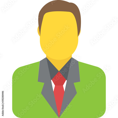  A male avatar wearing a tie symbolising being a businessman 